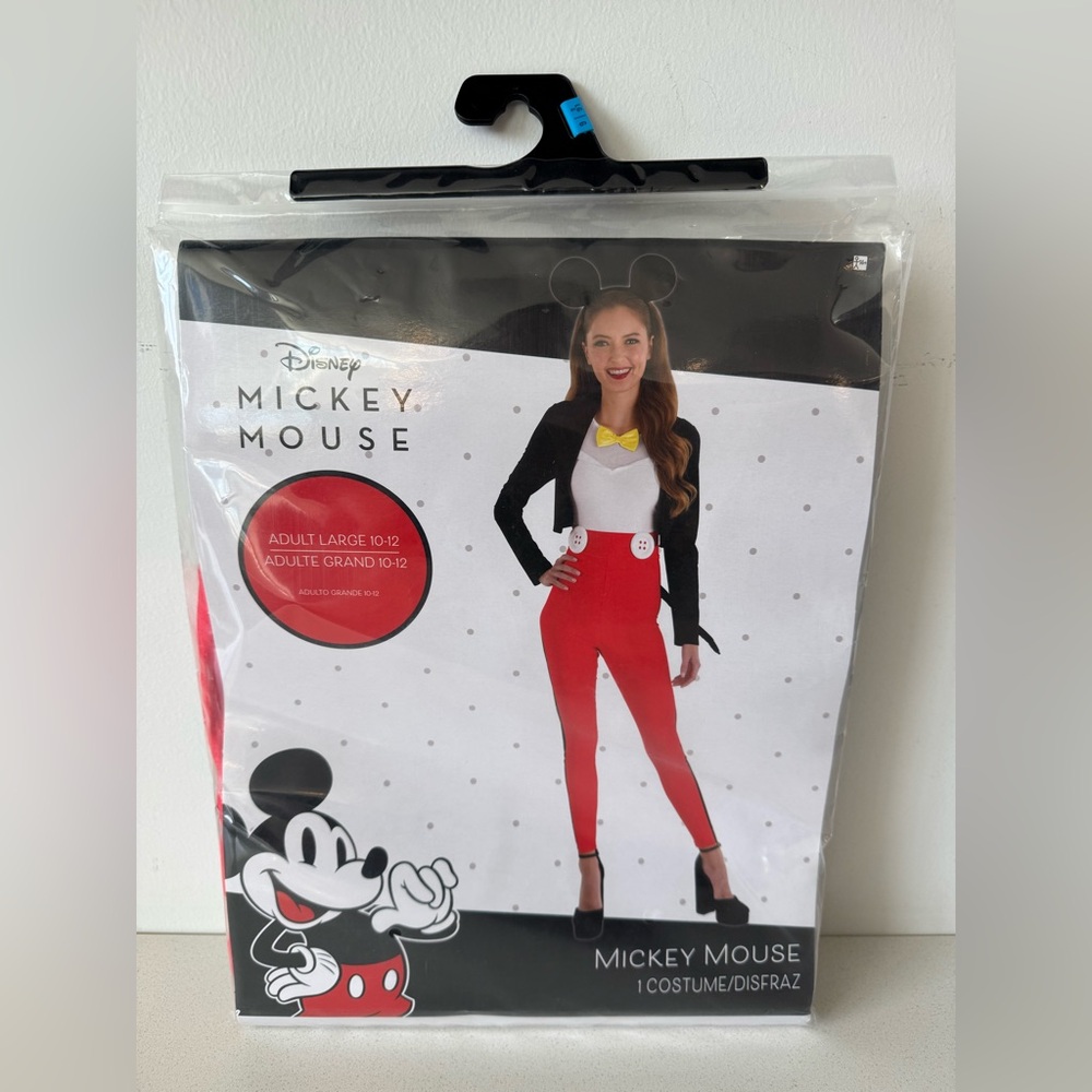 Disney MICKEY MOUSE Adult Ladies Large 10-12 3 Pcs Halloween Costume - NEW!